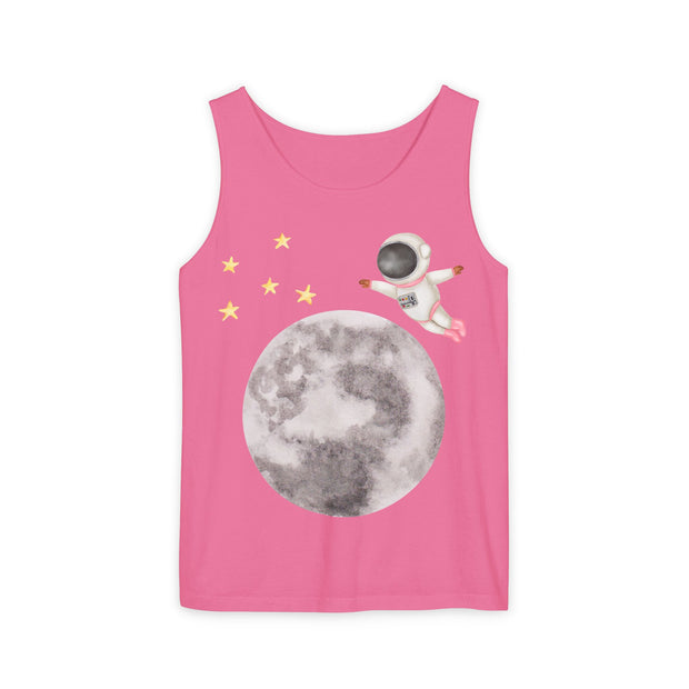 Astronaut Flying To The Moon Unisex Tank Top