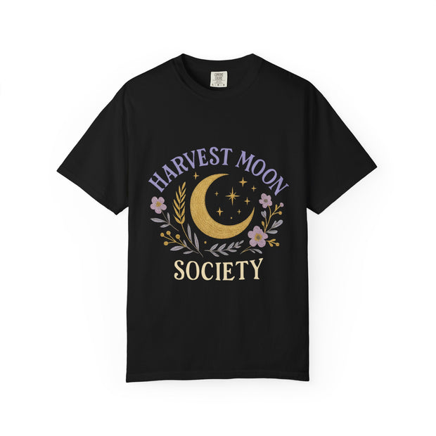 Harvest Moon Society Unisex T-Shirt, Cozy Graphic Tee, Astrology Apparel, Gift for Moon Lovers, Autumn Style, Casual Wear