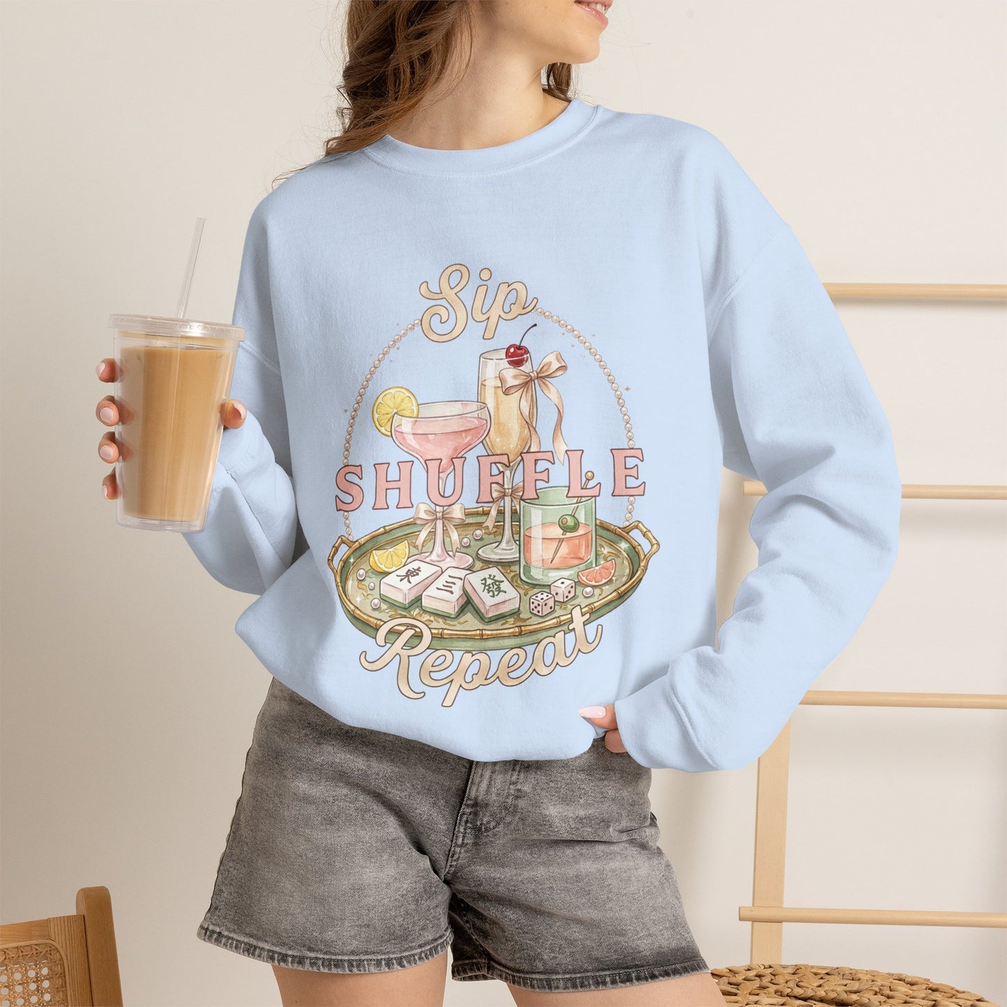 Mahjong Girls Night Crewneck Sweatshirt | Mahjong Tiles, Pastel Cozy Club