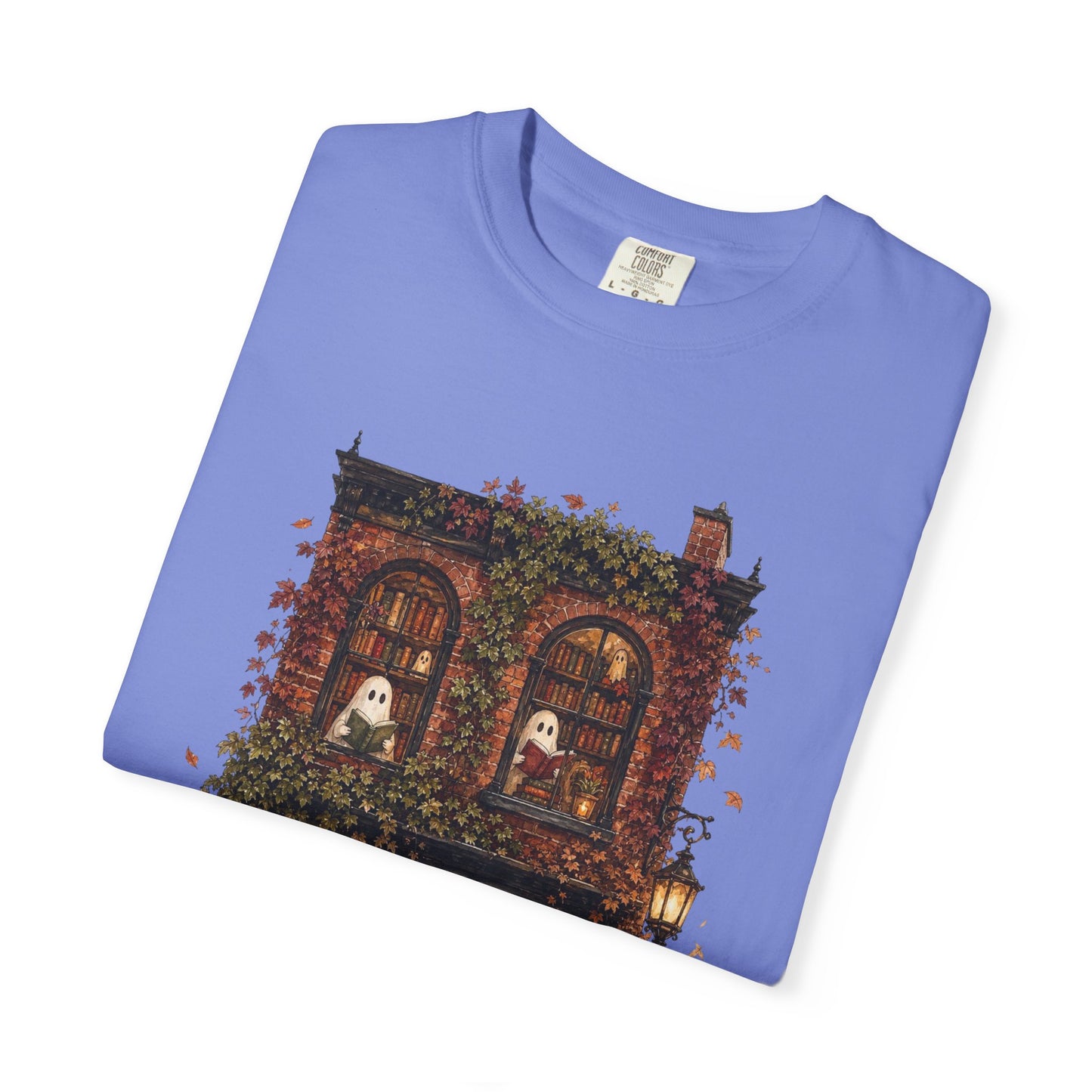 Haunted Bookstore T-Shirt, Cozy Book Lover Halloween Shirt, Ghost Library Tee, Dark Academia Fall Graphic, Spooky Reader Gift