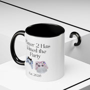 'Player 2 Has Joined The Party' 'Est. 2026' Accent Coffee Mug
