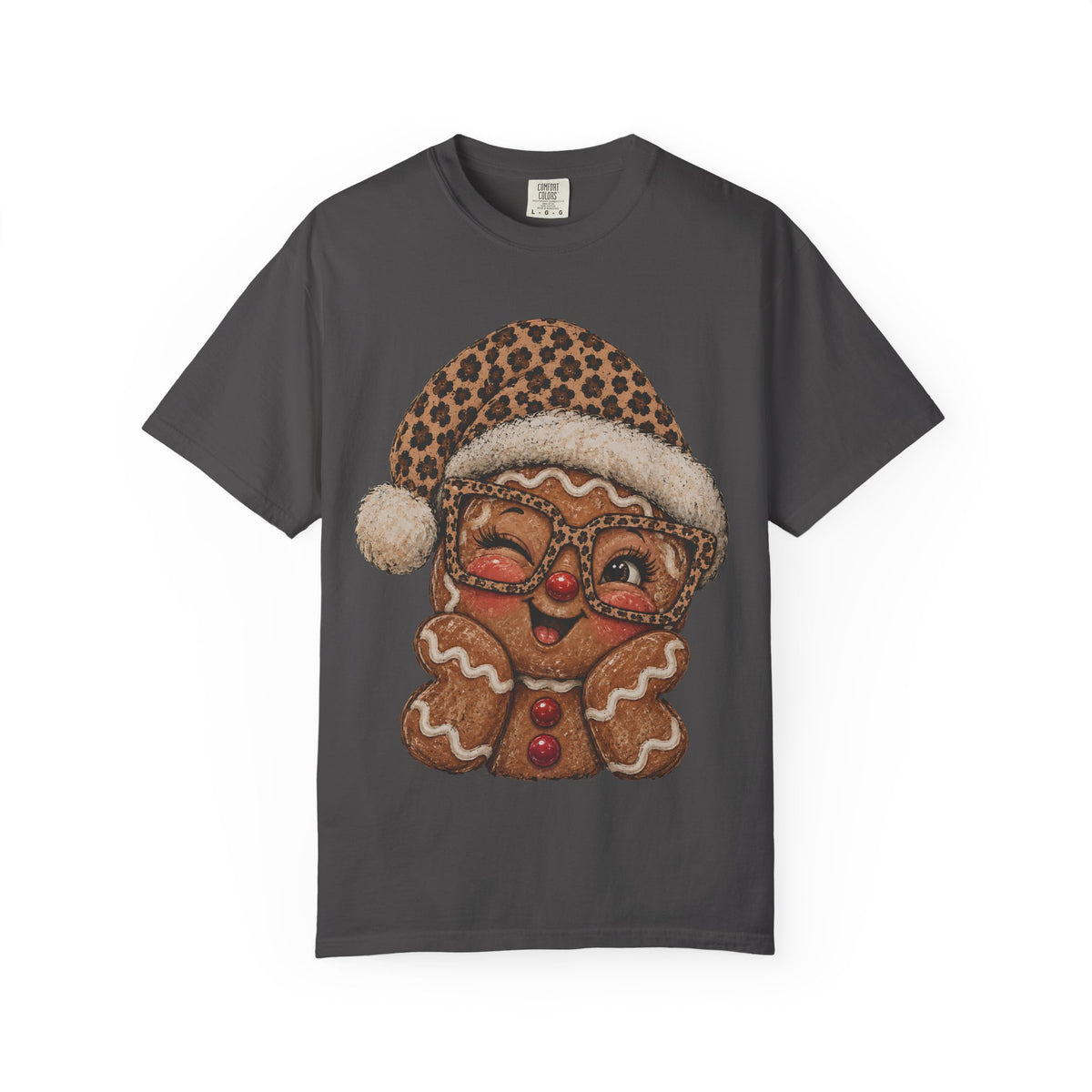Gingerbread Christmas Shirt, Leopard Gingerbread Tee, Cute Christmas T-Shirt, Retro Holiday Shirt, Gingerbread Lover Gift for Her