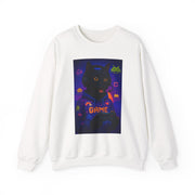 Cozy Gamer Cat Sweatshirt - Unisex Heavy Blend™ Crewneck, Perfect for Gaming Nights, Halloween, Cat Lovers, Gift Ideas, Comfortable Wear