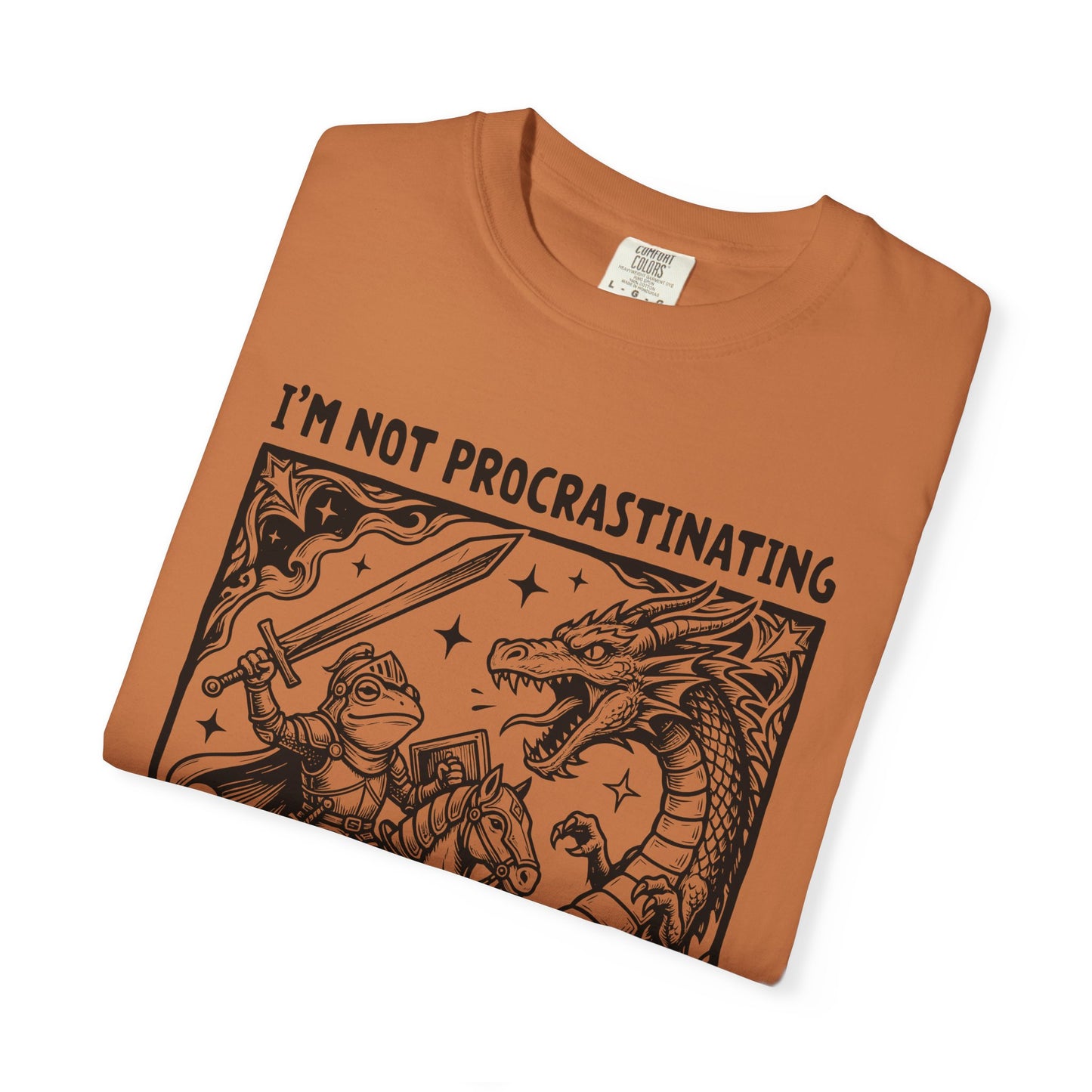 I'm Not Procrastinating I'm Doing Side Quests T-Shirt, Funny Gamer Tee, RPG Knight vs Dragon Shirt, Fantasy Gaming Graphic T-Shirt, Nerd Gift