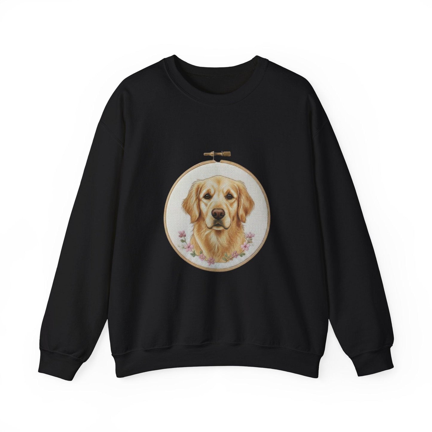 Golden Retriever Sweatshirt, Dog Mom Gift, Vintage Embroidery Style Pet Lover Crewneck