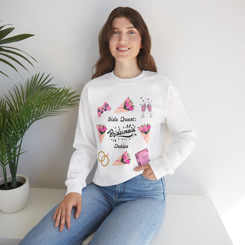 'Side Quest: Bridesmaid Duties' Unisex Crewneck Sweatshirt