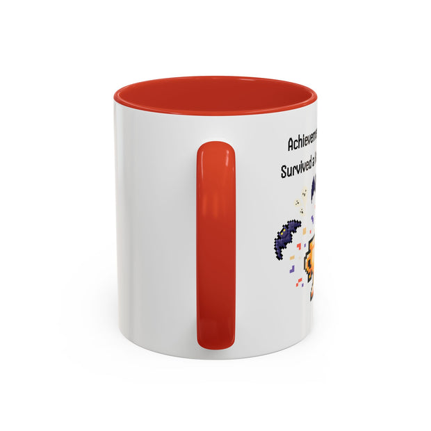 'Achievement Unlocked: Survived A Haunted House' Accent Coffee Mug