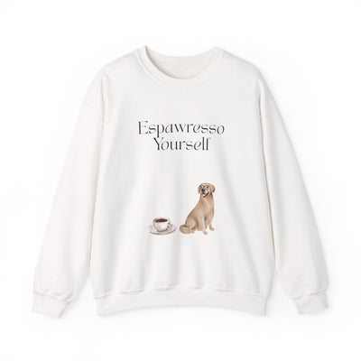 'Espawresso Yourself' Golden Retriever Unisex Crewneck Sweatshirt