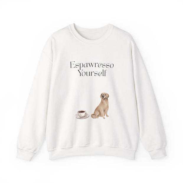 'Espawresso Yourself' Golden Retriever Unisex Crewneck Sweatshirt