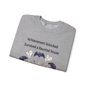 'Achievement Unlocked: Survived A Haunted House' Unisex Crewneck Sweatshirt