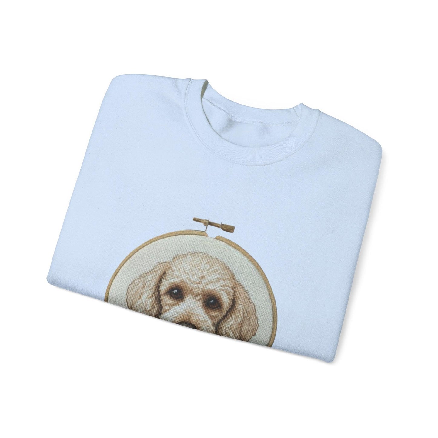 Vintage Embroidery Poodle Portrait sweatshirt | Dog Hoop Art