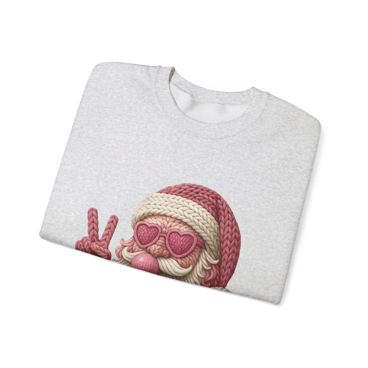 Pink Sunglasses Peace Sign Santa Sweatshirt | Retro Holiday Cozy