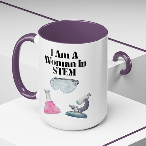 'I Am A Woman In STEM' Scientist Accent Coffee Mug