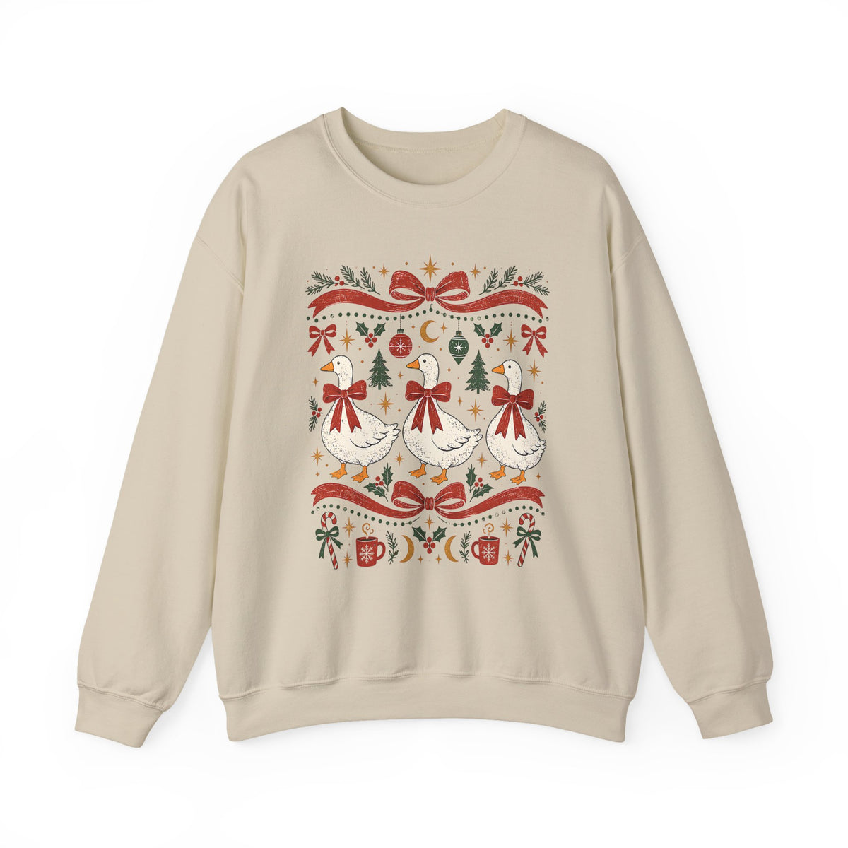Dancing Angels Christmas Sweatshirt | Holiday Fair Isle Nativity Pattern