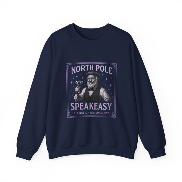 North Pole Speakeasy Crewneck Sweatshirt | Cozy Holiday Gift | Winter Wear | Christmas Sweatshirt | Unisex Comfy Apparel