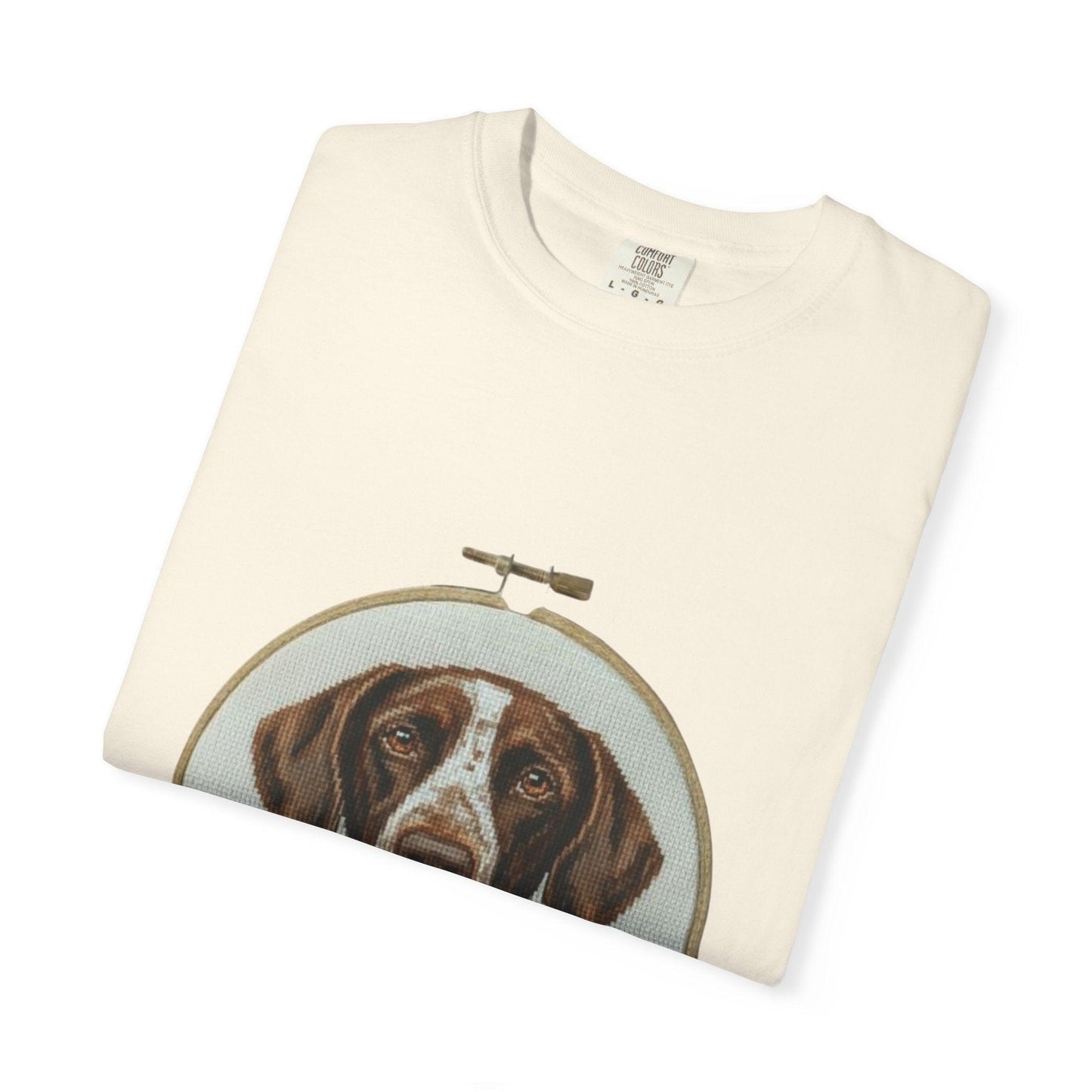 German Shorthaired Pointer Portrait T-Shirt | Embroidery Hoop Dog Art