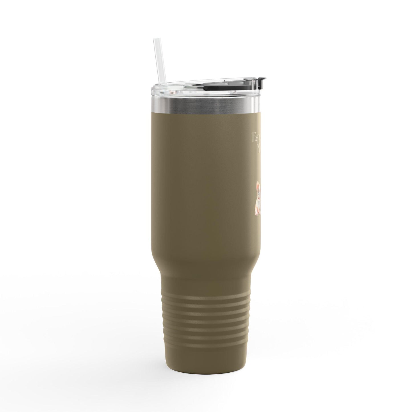 'Espawresso Yourself' French Bulldog Insulated Travel Mug, 40oz