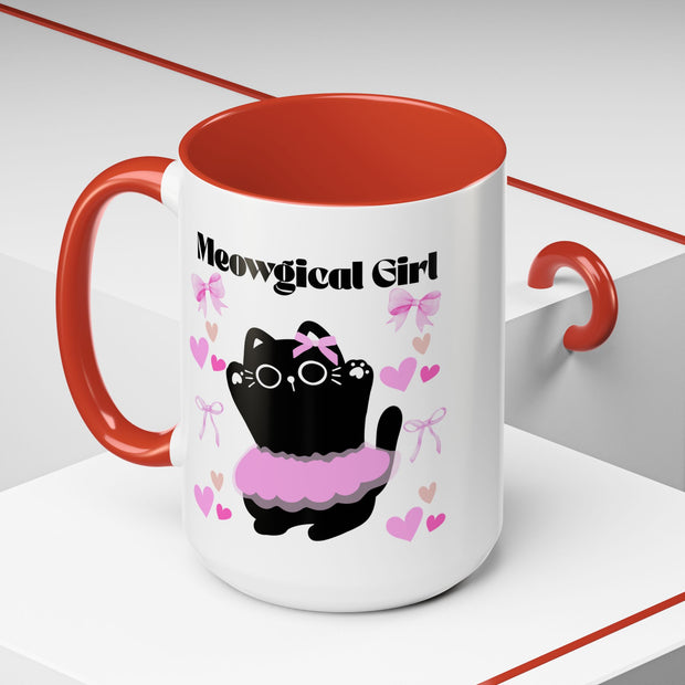 'Meowgical Girl' Accent Coffee Mug