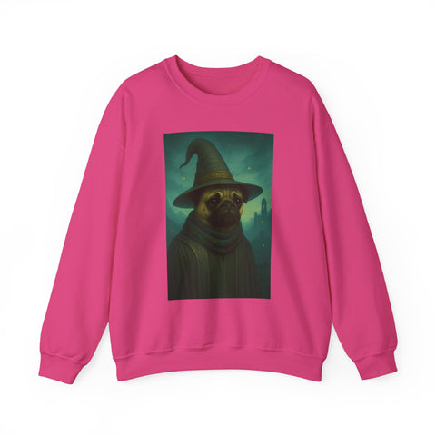 Wizard Pug Sweatshirt, Cozy Unisex Sweatshirt, Funny Pet Lover Gift, Halloween Apparel, Casual Trendy Crewneck