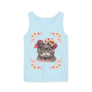 Geeky Goddess Dark Gray Cat Unisex Tank Top