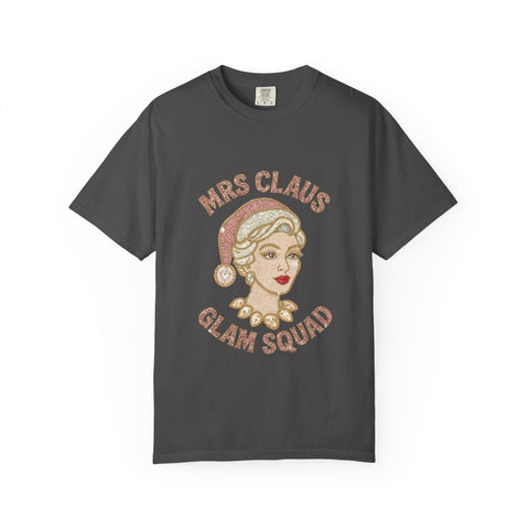 Mrs Claus Glam Squad T-Shirt | Retro Pinup Santa Lady Holiday Tee