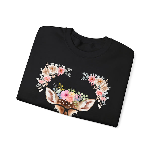 Geeky Goddess Deer Unisex Crewneck Sweatshirt