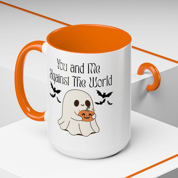 'You and Me Against The World' Accent Coffee Mug