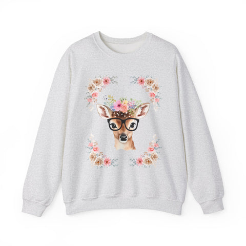 Geeky Goddess Deer Unisex Crewneck Sweatshirt