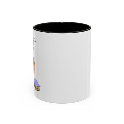 'Feline Good With A Book & Brew' Accent Coffee Mug