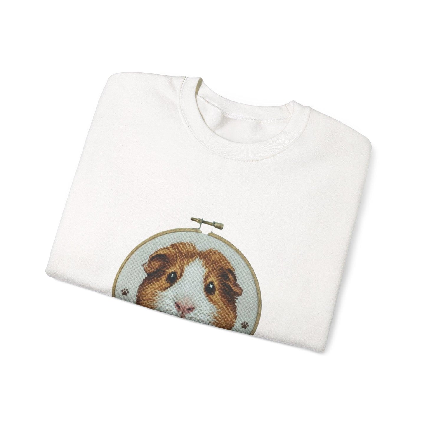 Guinea Pig Portrait Crewneck Sweatshirt | Embroidery Hoop Style