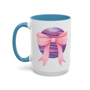 Pink/Purple Planet Wrapped In A Bow Accent Coffee Mug