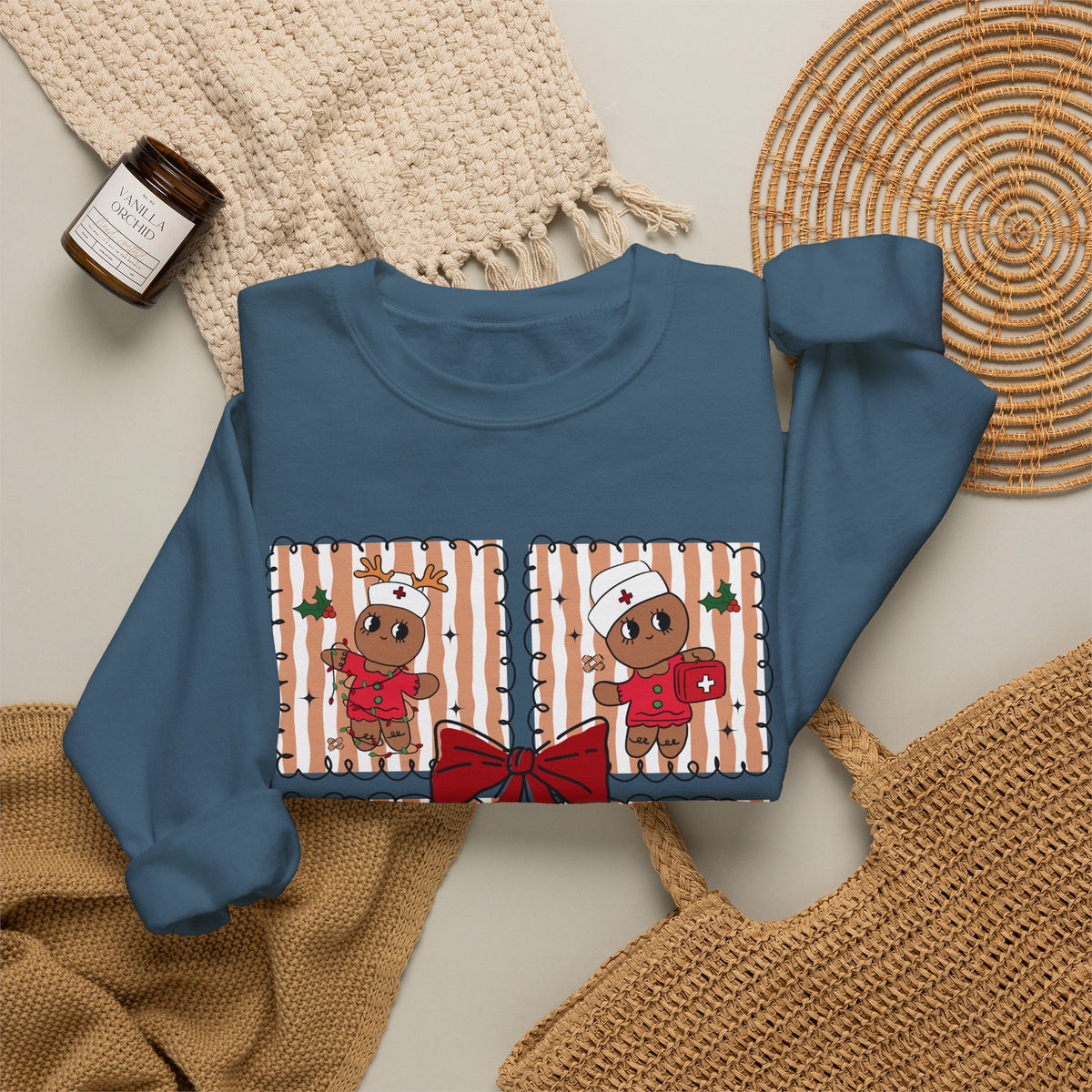 Gingerbread Christmas Sweatshirt, Cute Gingerbread Crewneck, Christmas Bow Sweatshirt, Gingerbread Man Shirt, Funny Holiday Sweater, Christmas Gift