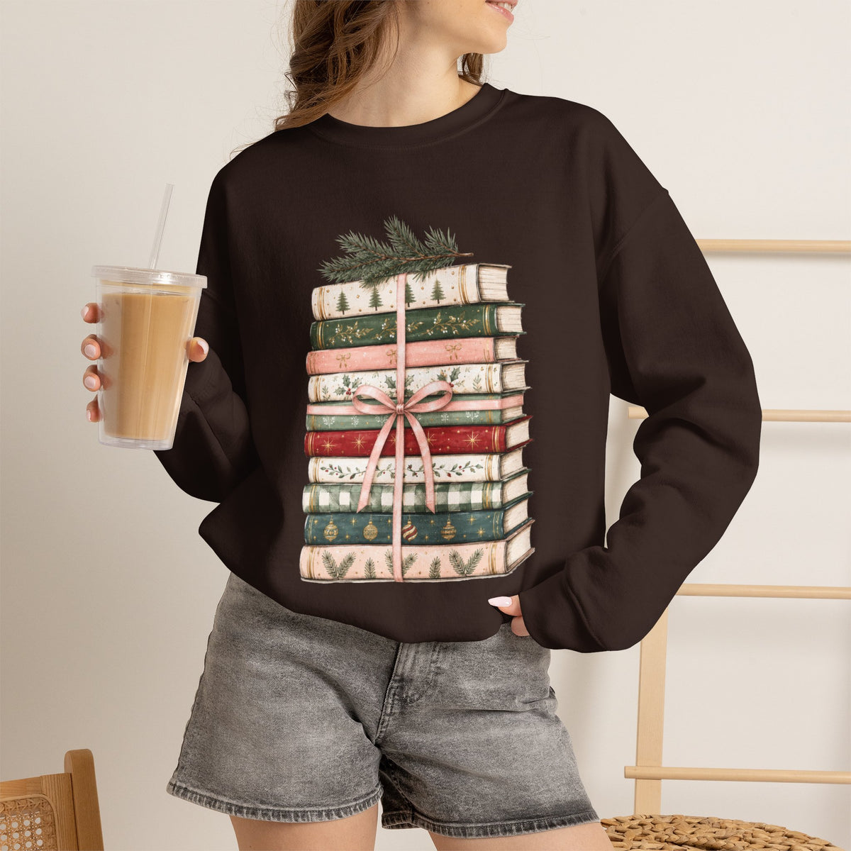 Bookish Christmas Sweatshirt, Christmas Book Lover Crewneck, Cozy Reader Sweater, BookTok Holiday Shirt, Reader Christmas Gift