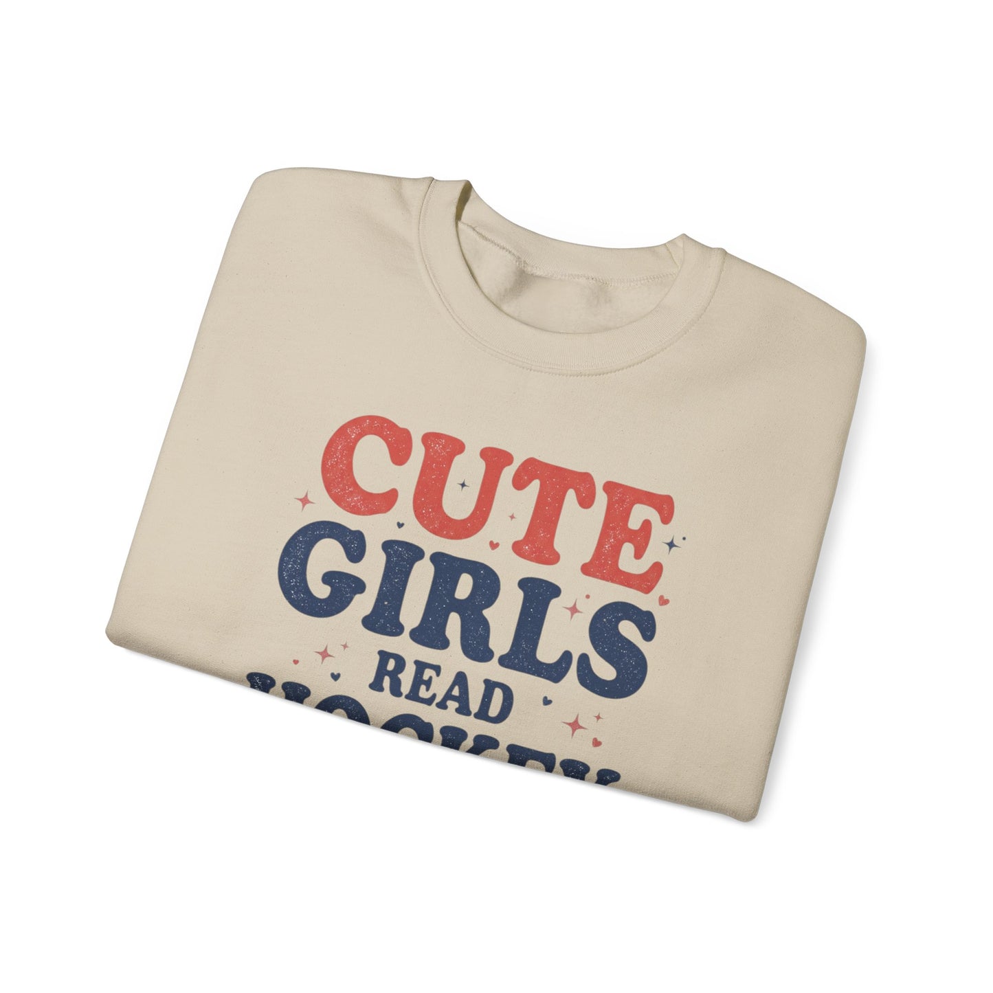 Cute Girls Read Hockey Romance Sweatshirt, Hockey Romance Booktok Crewneck, Sports Romance Reader Pullover