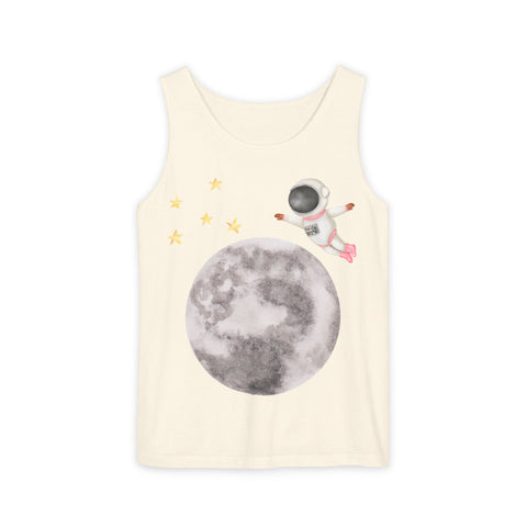 Astronaut Flying To The Moon Unisex Tank Top