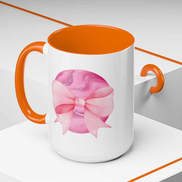 Pink Planet Wrapped In A Bow Accent Coffee Mug