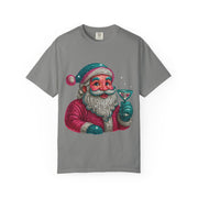 Santa Holding Martini T-Shirt | Vintage Retro Holiday Illustration