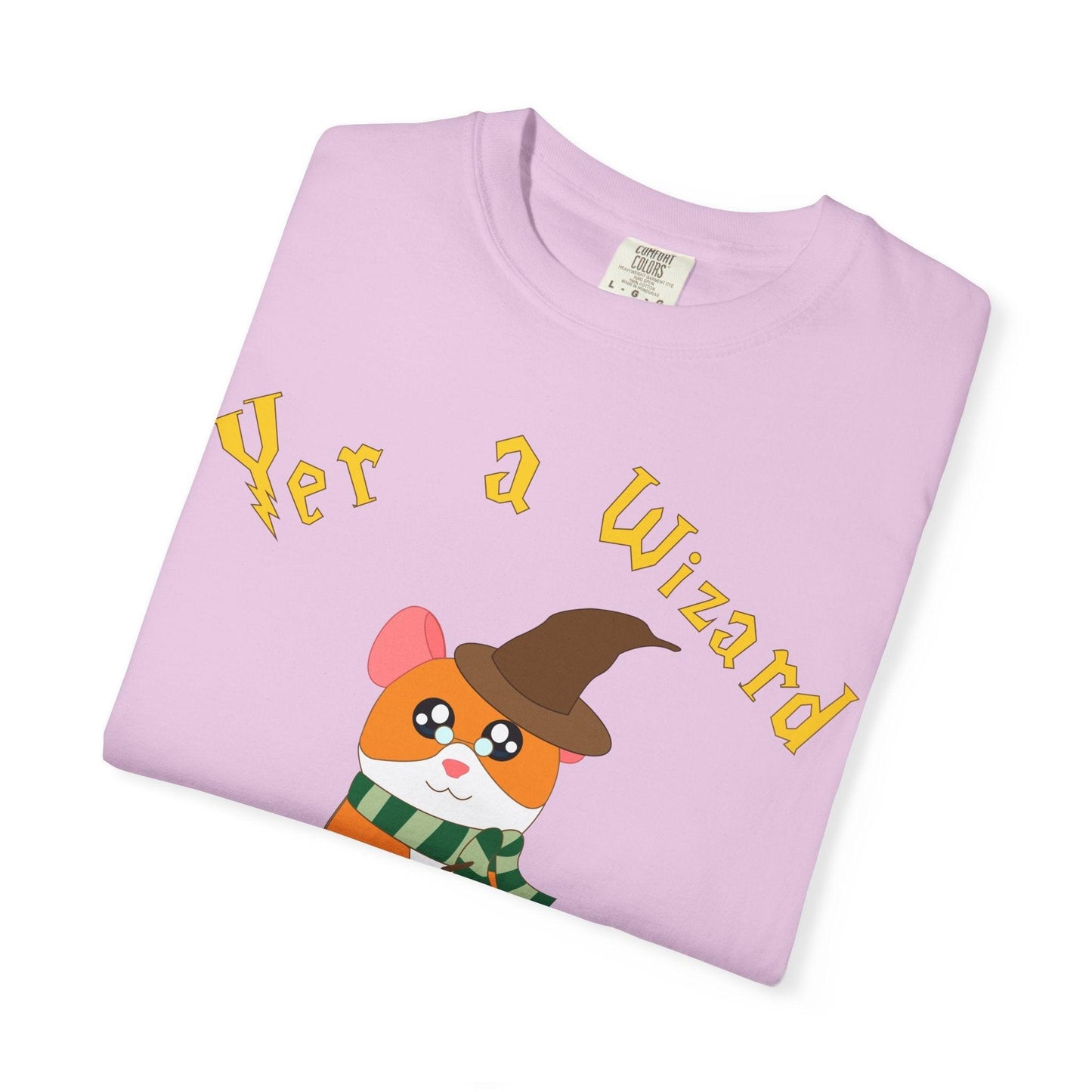 Hammy Wizard Hamster T-Shirt | Cute Wizard Hat Scarf Illustration