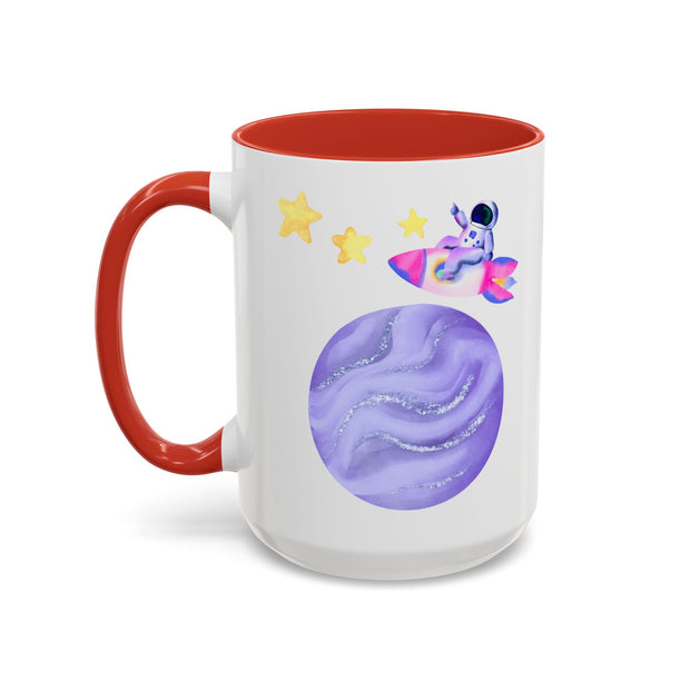Astronaut Taking Off In Space Accent Coffee Mug