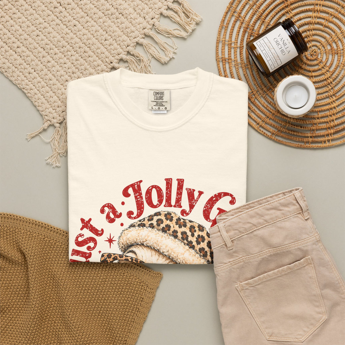 Jolly Goose Christmas Shirt, Funny Christmas Goose Tee, Leopard Santa Goose Shirt, Goose Lover Gift, Retro Holiday T-Shirt