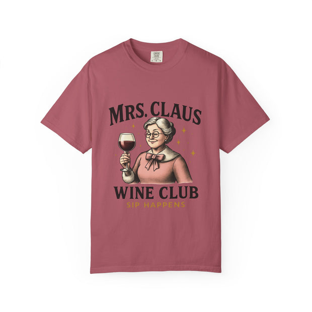 Mrs. Claus Wine Club T-Shirt, Fun Christmas Tee, Holiday Humor Shirt, Unique Gift for Wine Lovers, Mrs Claus Wine Lover Apparel