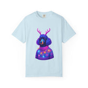 Poodle with Antlers in Light-Up Sweater T-Shirt | Neon Holiday Dog Design