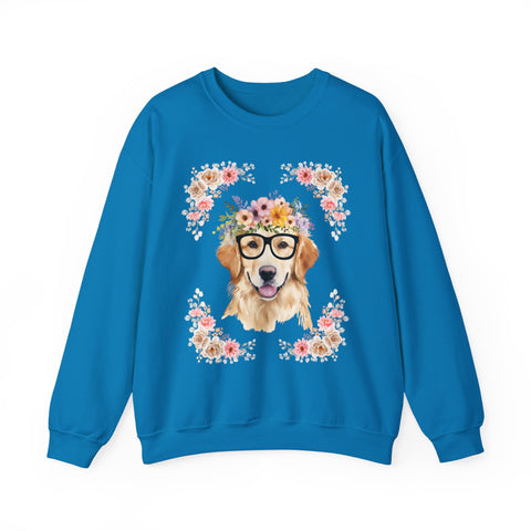 Geeky Goddess Golden Retriever Unisex Crewneck Sweatshirt