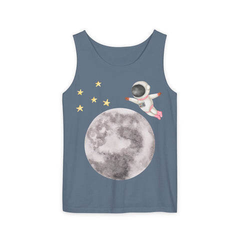 Astronaut Flying To The Moon Unisex Tank Top