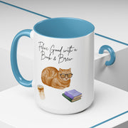 'Feline Good With A Book & Brew' Accent Coffee Mug