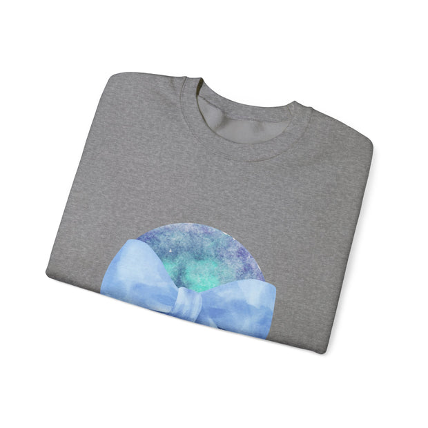 Blue/Green Planet Wrapped In A Bow Unisex Crewneck Sweatshirt