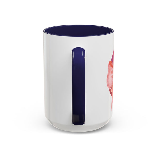 Pink/Yellow Planet Wrapped In A Bow Accent Coffee Mug