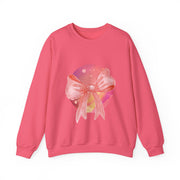 Pink/Yellow Planet Wrapped In A Bow Unisex Crewneck Sweatshirt