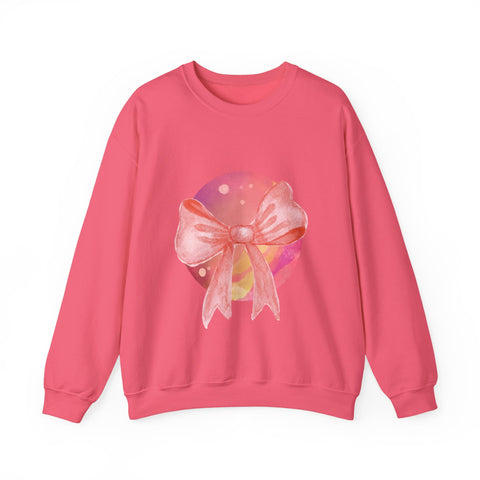 Pink/Yellow Planet Wrapped In A Bow Unisex Crewneck Sweatshirt