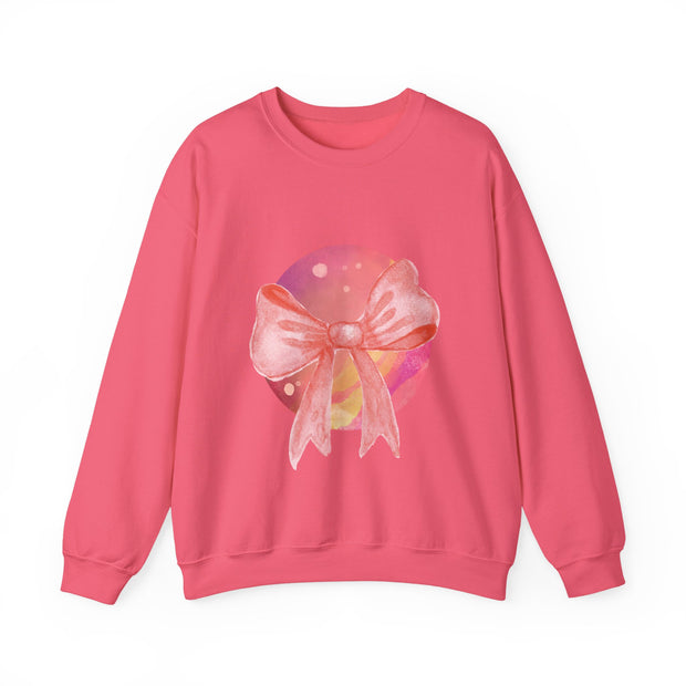 Pink/Yellow Planet Wrapped In A Bow Unisex Crewneck Sweatshirt